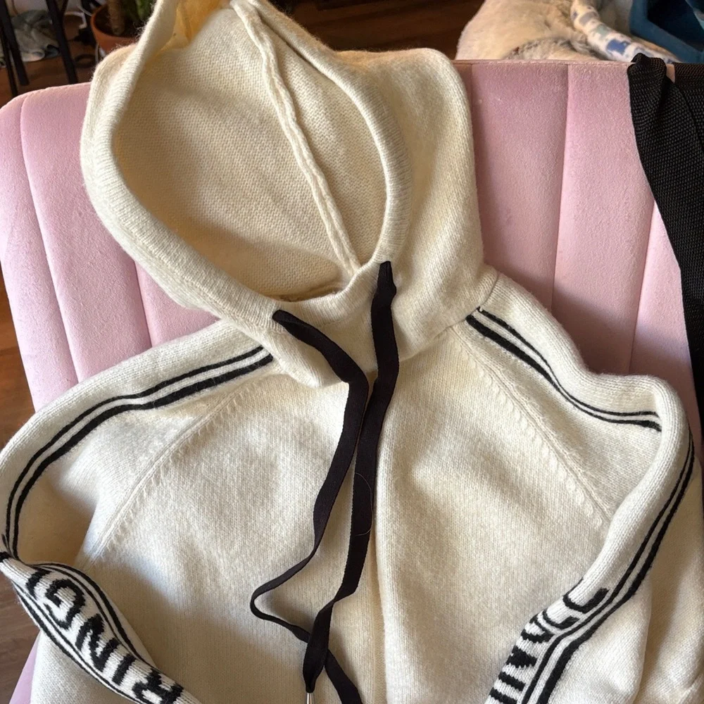 Pringle Cream and Black Turtleneck Sweater - Picture 3 of 4